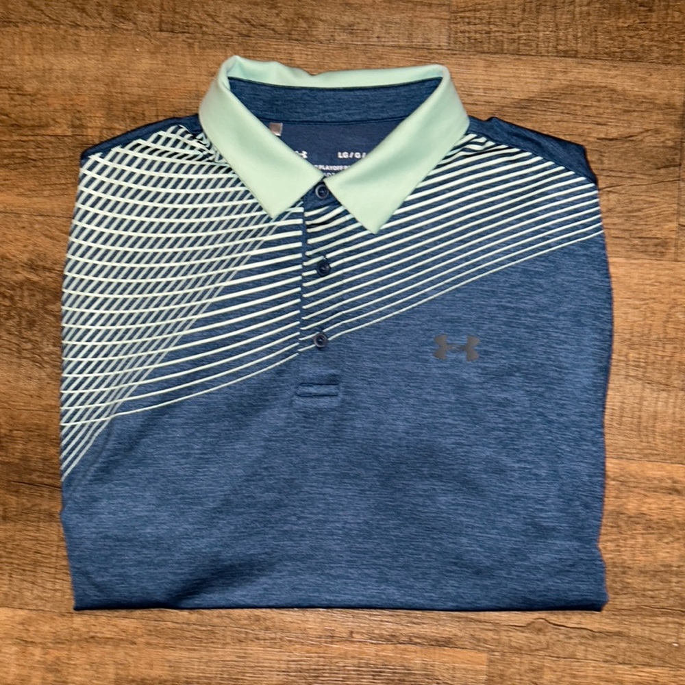 Blue/Green Under Armour Playoff Golf Polo